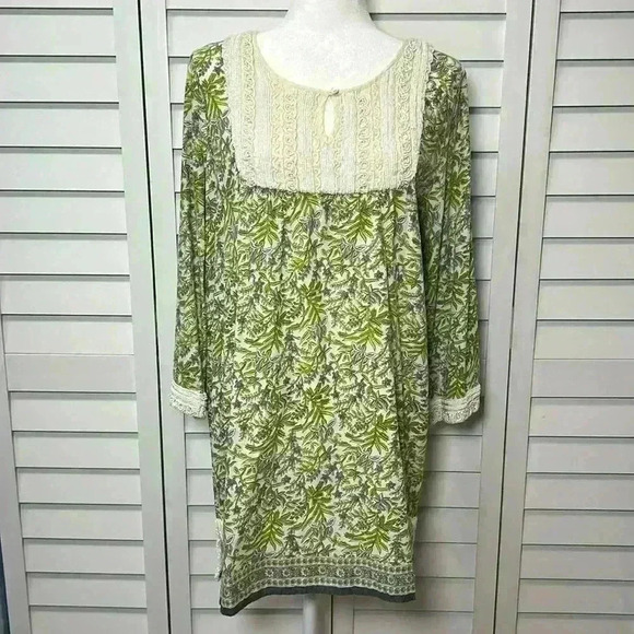 Calypso St. Barth Beaded Embroidered Flare Sleeve Floral Tunic Top Size Medium - Picture 1 of 10